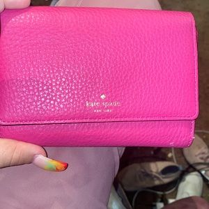Kate spade hot pink trifold wallet